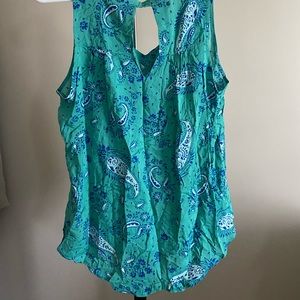 Old Navy paisley green flowy tank top